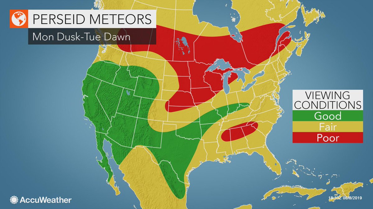 Monday night is the peak of the Perseid meteor shower, one of the best of the year. But will you be able to see it? 

Cloud forecast and viewing tips: bit.ly/2ZK7bjo