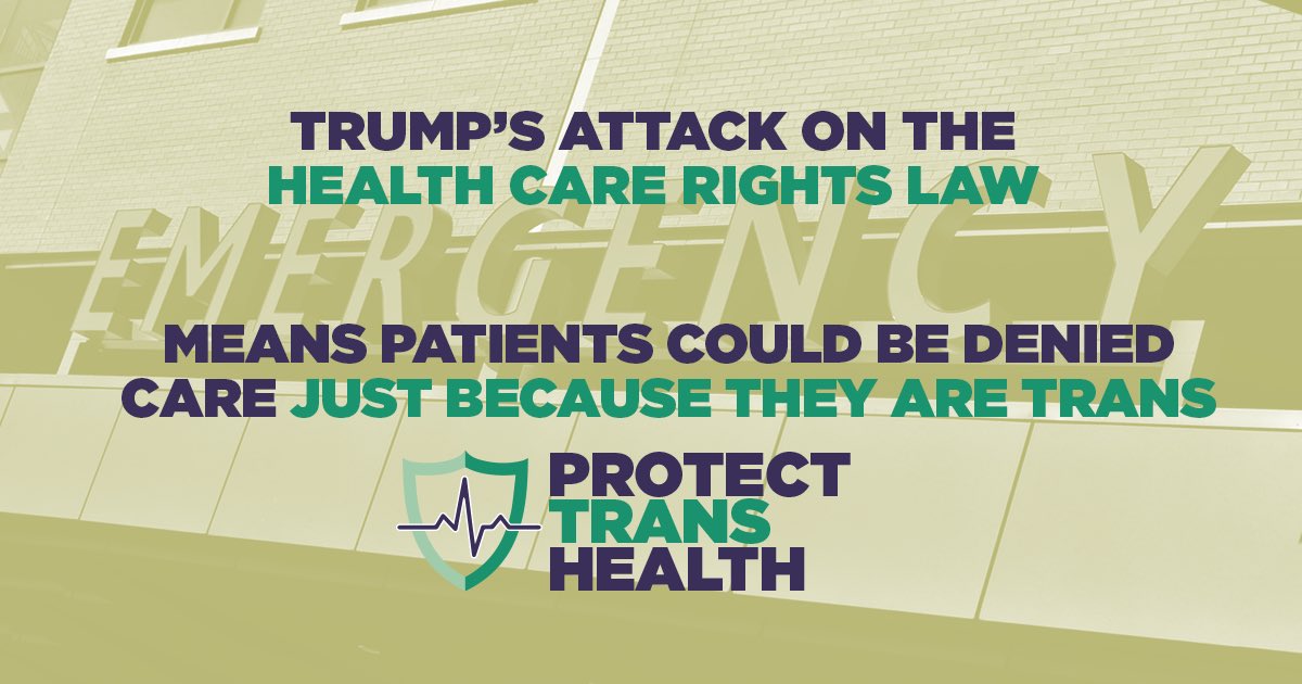 TristanTaormino's tweet image. In the past year, 1 in 3 transgender people experienced discrimination from a doctor according to the #USTransSurvey. Now, the Trump administration wants to let doctors pick &amp;amp; choose who deserves care. There’s just a few days left to #ProtectTransHealth: protecttranshealth.org