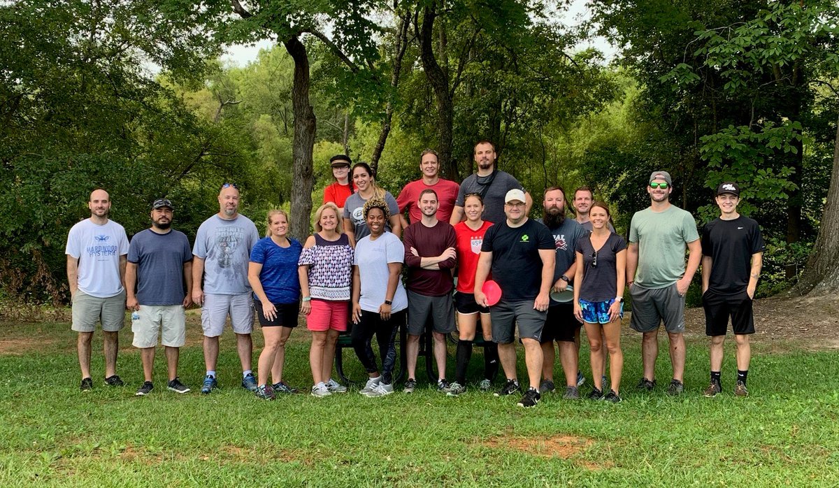 xHealthcare's tweet photo. Some of our team had a fun-filled morning playing disc golf! #AcrossHealthcare #TeamBuilding #Carrollton #HobbsFarm #DiscGolf https://t.co/ghuD494LQj