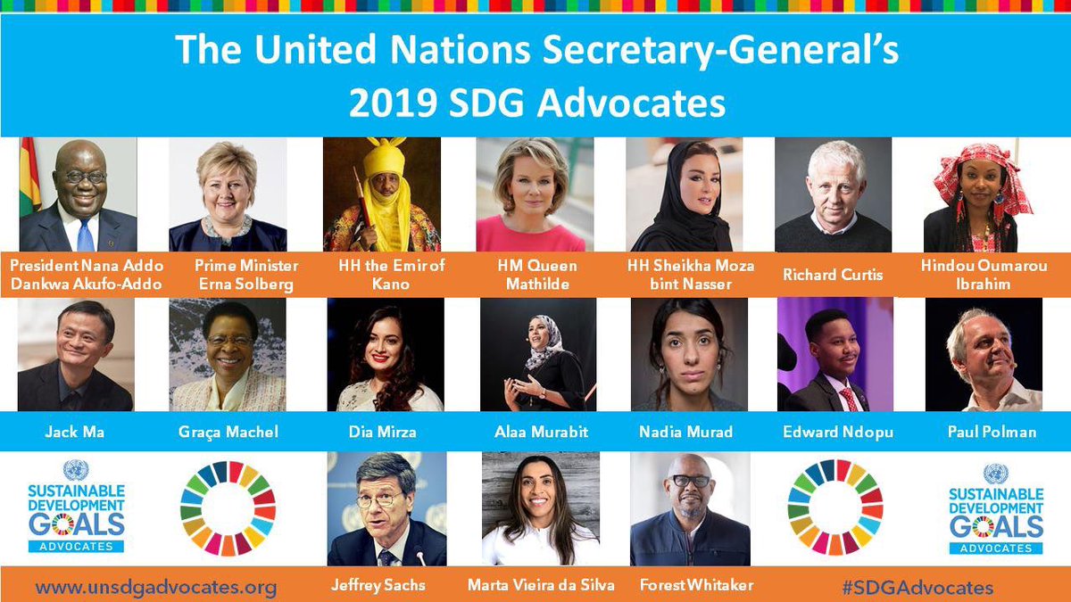 AminaJMohammed's tweet photo. We need to do things differently, urgently, everywhere. Insights from @antonioguterres’ @SDGAdvocates ahead of @UN General Assembly with 5 Summits in 5 Days all focused on the Sustainable Development Goals #SDGs led by Co-Chairs #Ghana Pres @NAkufoAddo &amp; #Norway PM @erna_solberg https://t.co/RREJ5fsQu3