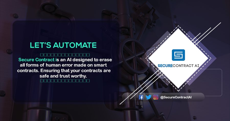 securecontract's tweet image. How many times have you lost money just because someone said "whoops am sorry about that". Errors are mostly human generated and frankly speaking, they cost a lot.
We have a lasting solution for you. Join us now, let's revolutionize smart contracts together.
#blockchain #ieo