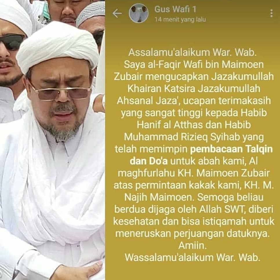 broirawan's tweet image. Biar Ga #GagalPaham .
Status WA Gus Wafi anak daripada Alm.KH.Maimun Zubair rohimahullahu ta'ala.
-
#dubes 
#togog 
#fitnah 
#habibrizieqsihab .
.