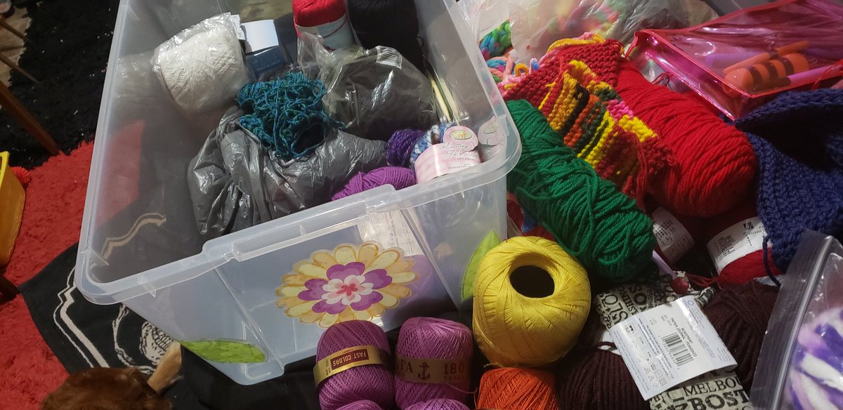 NahNahNahtahlee's tweet image. Ok fine, you're right... Something about unfinished projects is an #adhd thing. I don't even crochet but what if I want to make socks? Or knit? Or macrame? #AtleastItHasABox  #MakeAllTheThings #neurodiversesquad #bunz