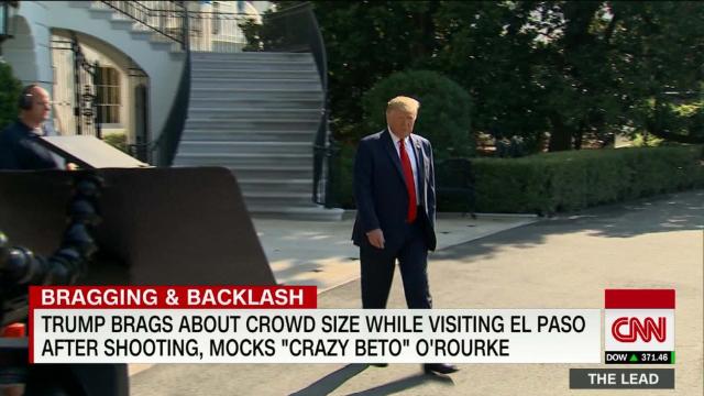 TheLeadCNN's tweet photo. Visiting El Paso hospital after massacre, Trump brags about size of his crowds @PamelaBrownCNN reports https://t.co/uQ2XOxHVXR https://t.co/2JiA66w4Db