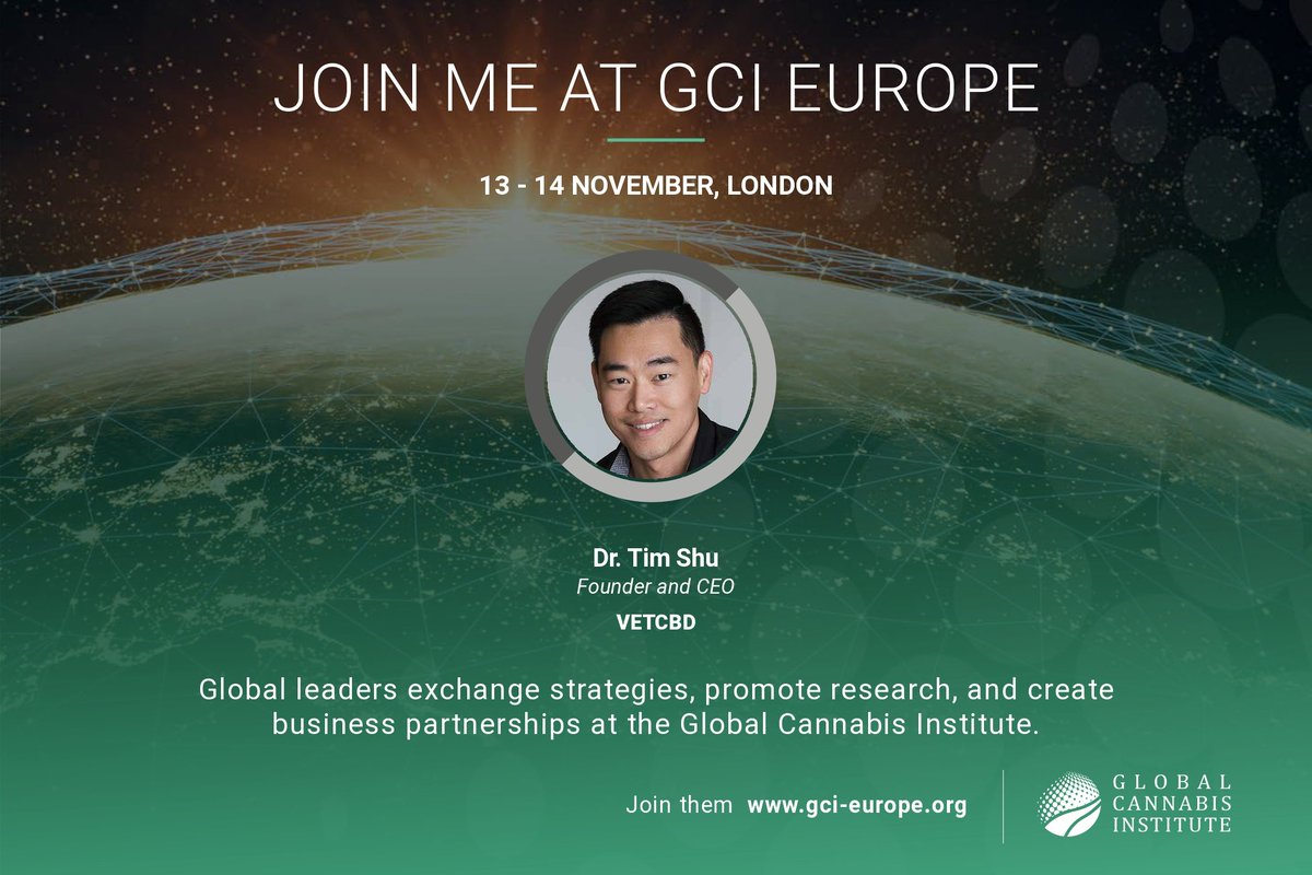Join Dr. Tim Shu and the Global Cannabis Institute for the most interactive cannabis conference in Europe (London, November)! Get your ticket today: gci-europe.org
#GCIEurope #GlobalCannabisInstitute