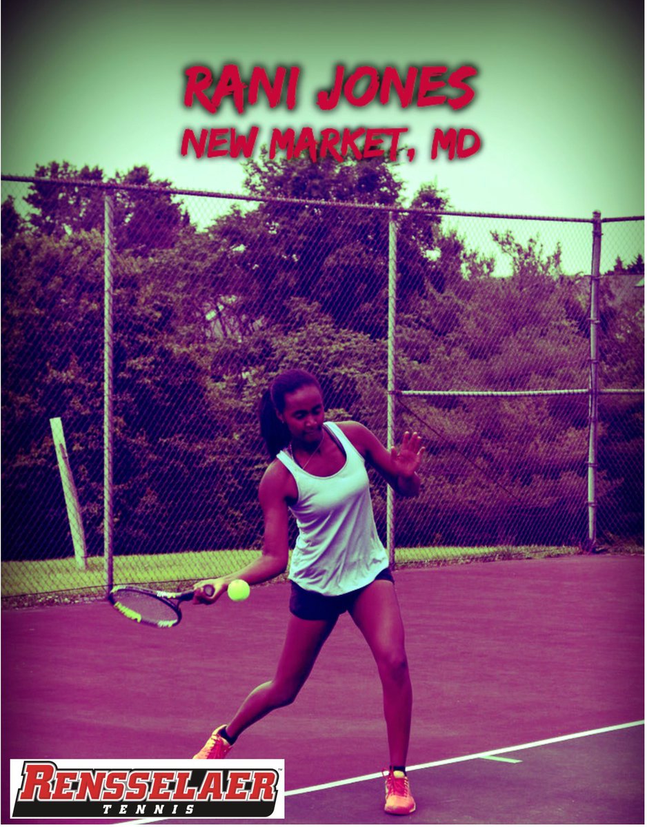 RPIWomensTennis's tweet photo. Introducing our nationally ranked 2019 RPI Women's Tennis Recruiting Class!
 
Meet Rani Jones, hailing from New Market, MD - Rani comes to RPI ranked 176 nationally (3 stars) and will be studying Bioinformatics &amp; Molecular Biology! 

Welcome to RPI, Rani! 
#LGR
#RPIWT https://t.co/Mmp4Y3dvQu