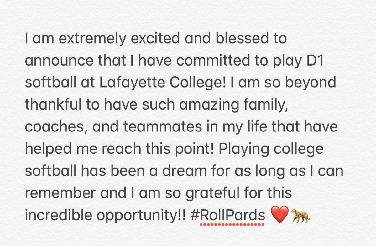 paige_sandidge8's tweet image. I am so excited to announce that I have committed to play softball at Lafayette!! A huge thanks to everyone who has helped me through this process and @Lafayette_SB for this incredible opportunity!! #RollPards