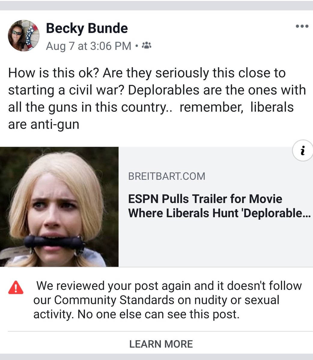 AZRealtorBecky's tweet image. @facebook how does any of this relate to nudity or sexual content??
#mediaMafia #LiberalControl  @azfamily @Ktar @realDonaldTrump @seanhannity @CBSNews