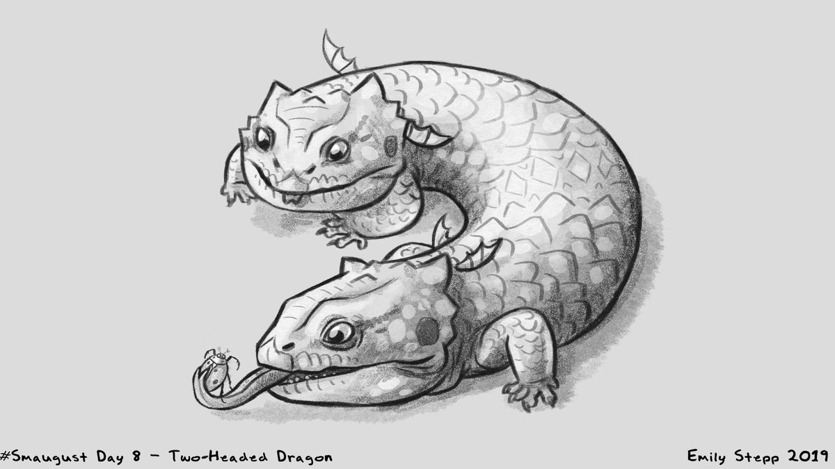 Emily_Art's tweet photo. 30 minute Two-Headed Dragon sketch for #Smaugust. #Smaugust2019 #TwoHeadedDragon #DragonSketch https://t.co/rEVDs7C6Pq