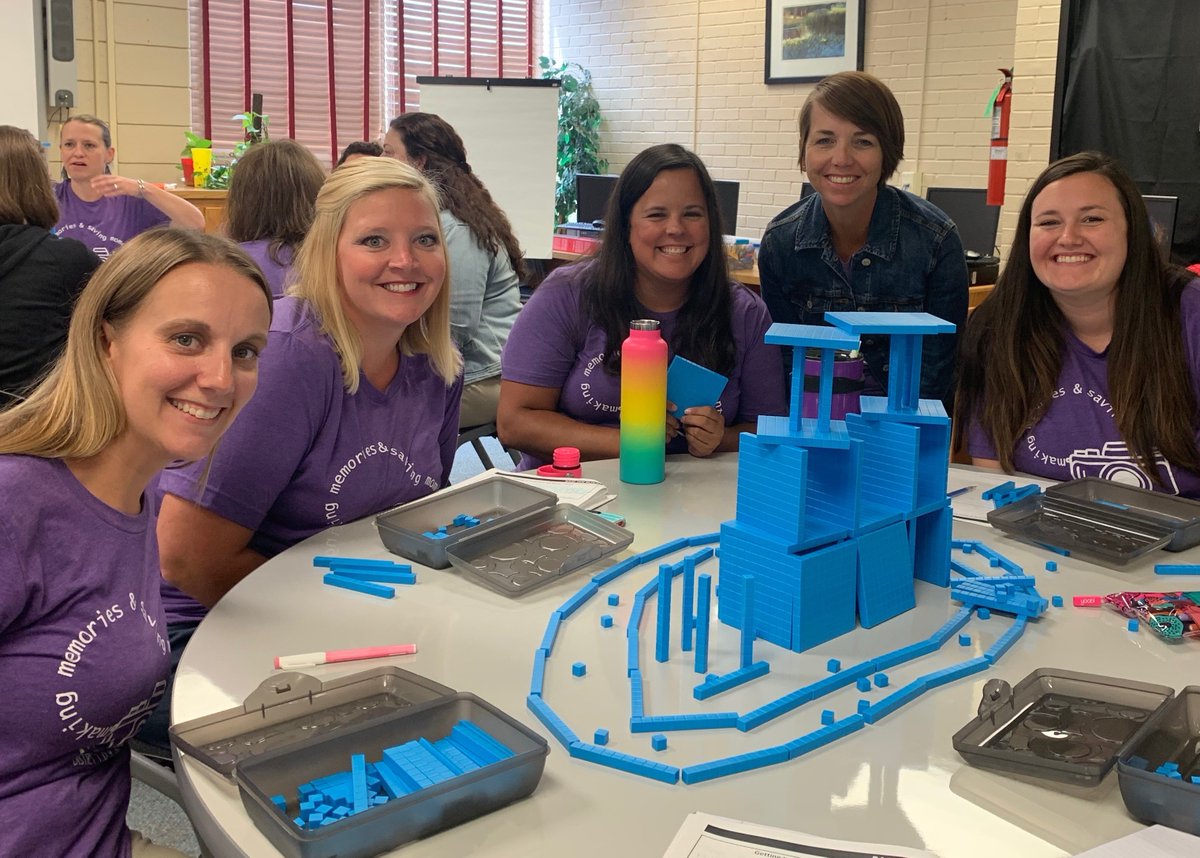 kimwilcox's tweet photo. We've had two days of INCREDIBLE math PD. Yesterday Greg Tang Jr. (@gregtangmath) blew our minds. Today we got to learn with Dr. Jeanine Haistings from @williamjewell. We already have plans for how we'll use what we've learned the first week of school! #itlead #fortproud https://t.co/Rg9K6ZlAho