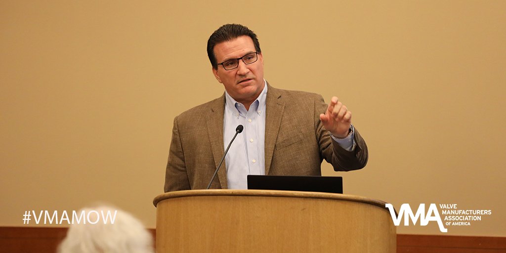 ValveMfgAssn's tweet photo. "China is ground zero for base chemical capacity." Mark Eramo, from @IHSMarkitChem just delivered a #petrochemical outlook at #VMAMOW. He highlighted new capacity, slowing demand & social pressures on plastic / #chemical use.
#ValveExpert https://t.co/dWsqjwSurp