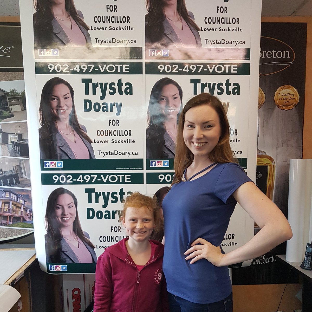 TrystaDoary's tweet photo. Thank you Sylvain and Evelyn at Lachance for working so hard to get my signs ready! #bestinthebiz #LSvotes @SBASackville https://t.co/uo4ruWyHdl