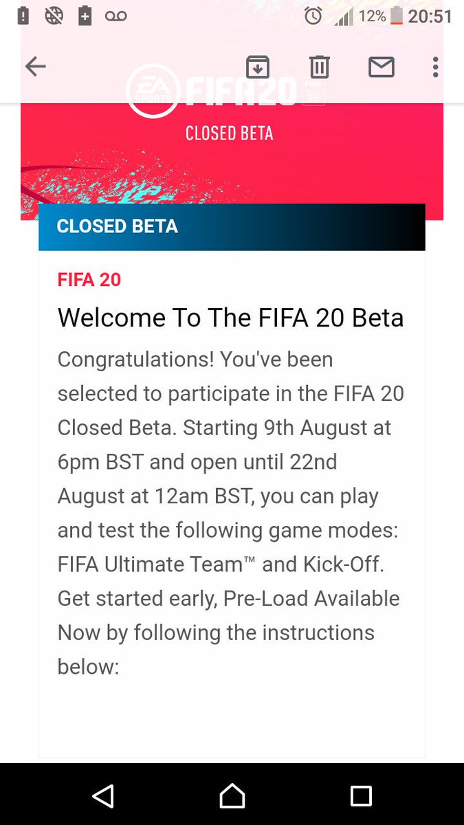 H3avy0's tweet photo. Been selected for Fifa 20 closed beta 👍 https://t.co/LjmSn4PxtO