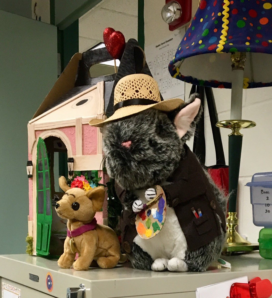 ClaudetheChincy's tweet photo. After a short, but fun summer home with Mrs. T, Frida and I are so glad to be back in the classroom! Can’t wait to see my friends @HumbleISD_SFE #sfesharks https://t.co/HVBYNChrtG