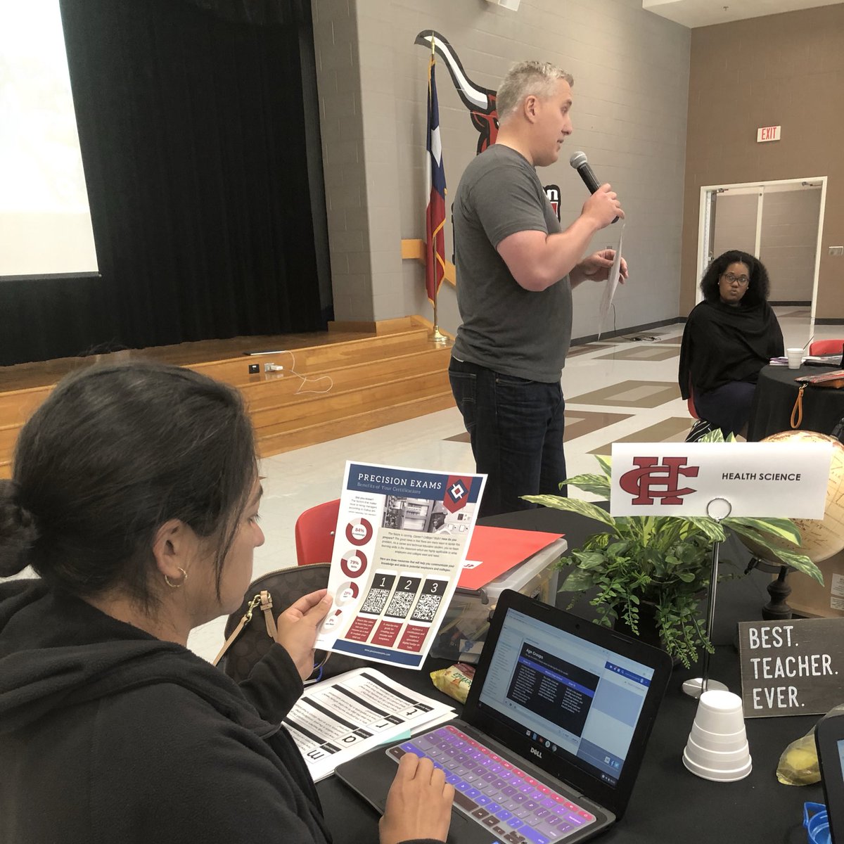 CTEinCHISD's tweet photo. Our CTE teachers will monitor student performane on state standards via @PrecisionExams. Thank you @jakehinckley2 for providing an in depth training! @cedarhillisd https://t.co/MA65VO7yXJ