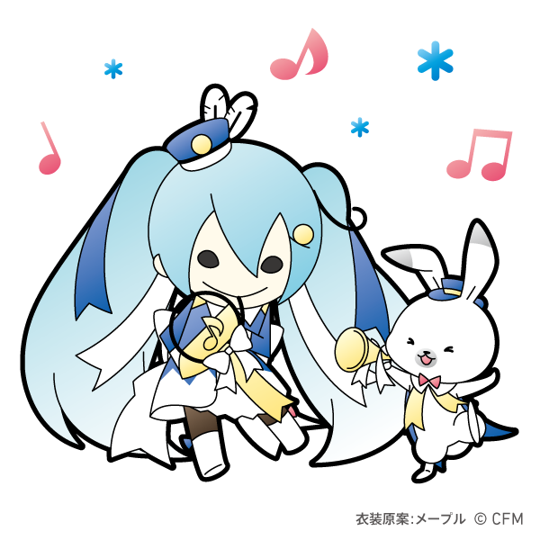 「うさーーー!遂に「SNOW MIKU 2020」の雪ミクちゃんとユキネの衣装が決」|ラビット【公式】ユキネのイラスト