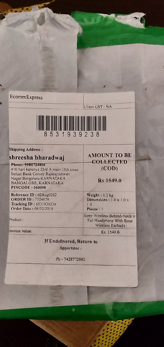 shreeshahs's tweet photo. Recently ordered Bluetooth earphones from #openwireless website. Product got delivered but all together a different one. Trying to reach them no response only all the mail id and no.s are fake. Kindly look into it before buying.#facebookadds #instagramadds #fake #earphones https://t.co/dbZKH7xmGC