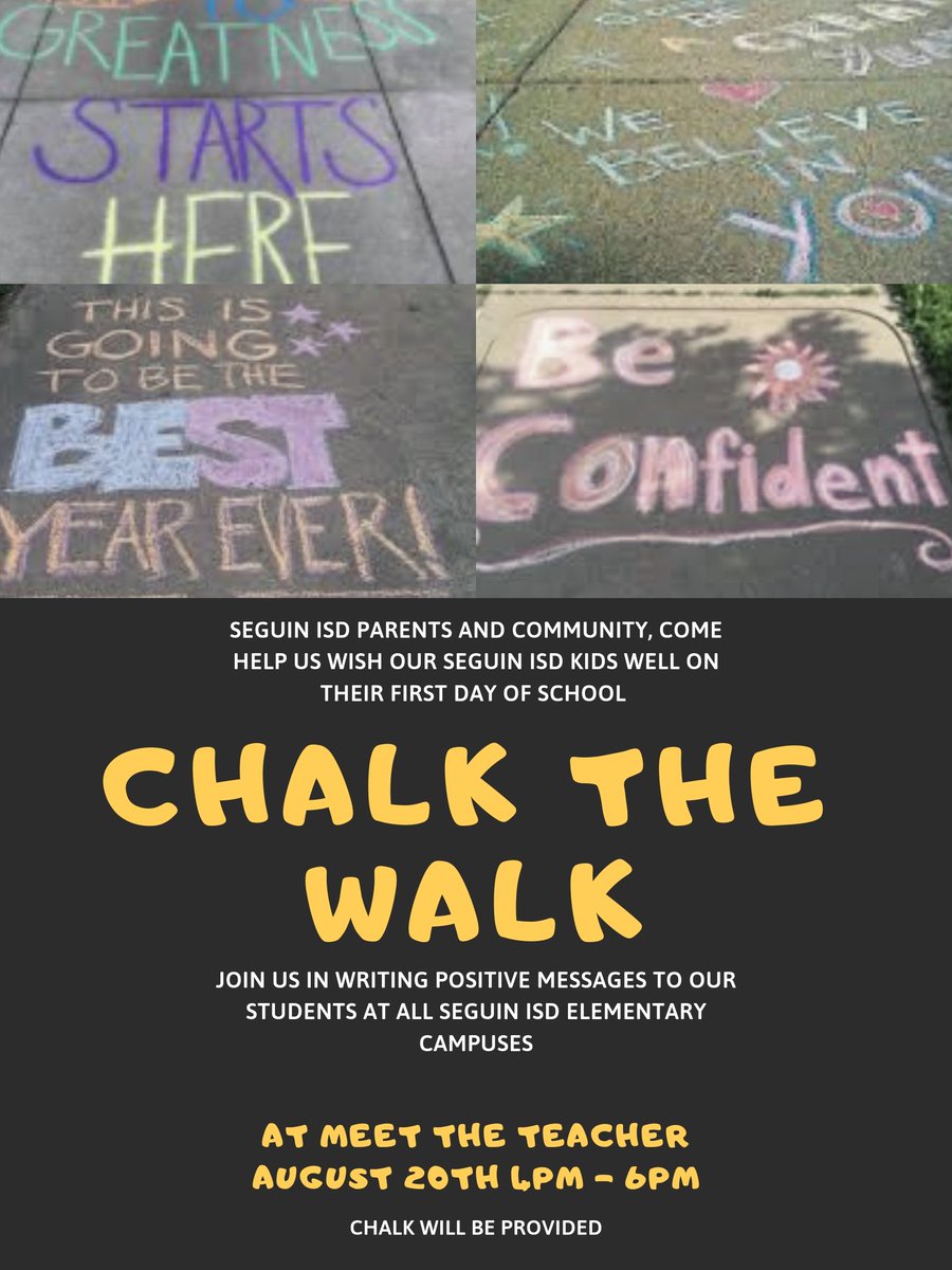 JeffersonAveES's tweet photo. @JeffersonAveES Families and Friends, 
Save This Date: Tues, Aug. 20, 4:00-6:00pm and join us at Meet The Teacher.  Then grab a piece of chalk and write a message to our students to wish them well on their first day of school.
#TeamMatadors #WelcomeBackMats https://t.co/t8hnOOSpvr