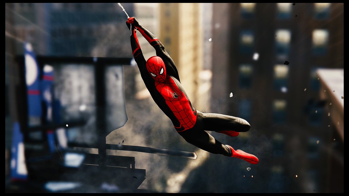Aqoiry's tweet photo. Far From Home Suit to the rescue 
#VirtualPhotography #SpiderManPS4 #Gametography
#PS4Share #SpiderMan #VGPUnite https://t.co/qaGRqJcUow