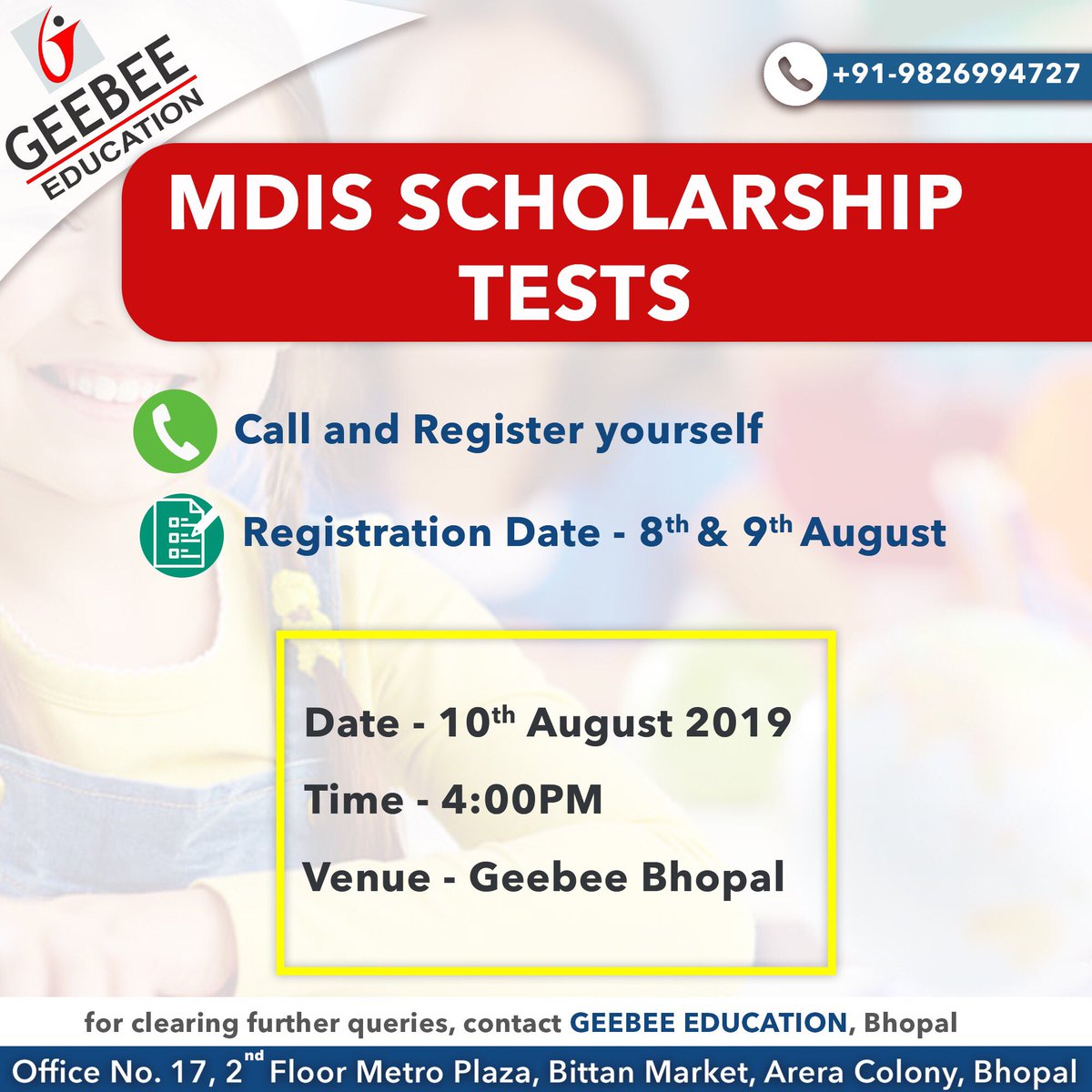 |🇸🇬MDIS #Scholarship Test this SATURDAY|
.
Hurry up for REGISTRATION
#mdis #mdissingapore #singapore #bhopalevents #events
.
#besttrainingbhopal  #GEEBEE_Bhopal #GEEBEE #visaassistance #visadoubts #visafinance #bhopal #consultant  #bestconsultant #bestbhopalconsultancy