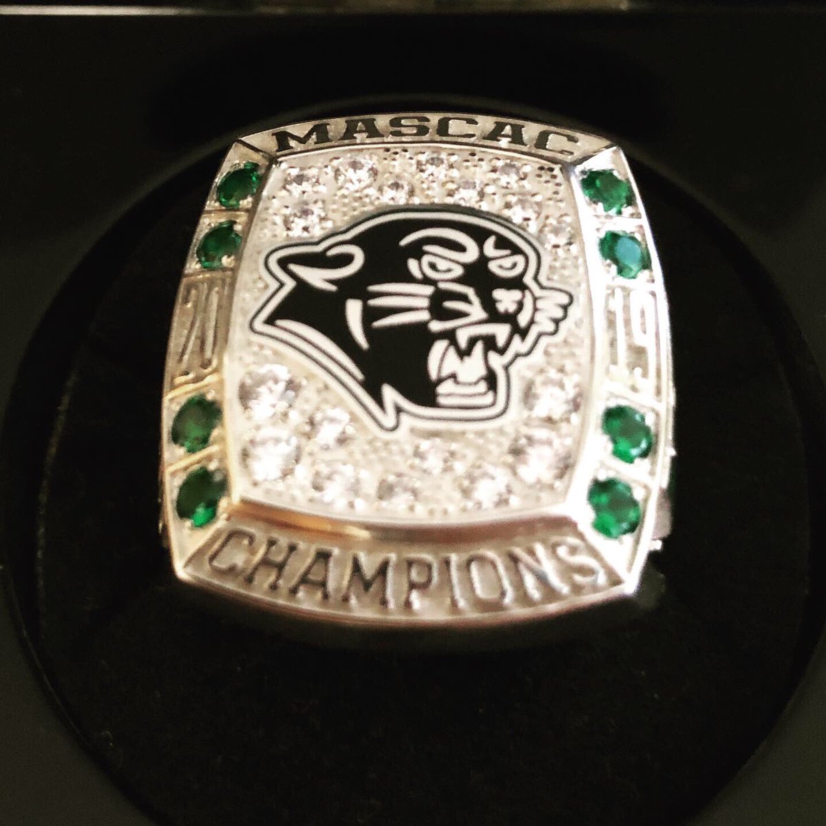 PSUMensHockey1's tweet photo. The boys picked up some personal hardware today! Big thanks to Traditions for designing the most recent ring to commemorate our championship last season. Looking to add another one to the collection in 2020! https://t.co/539Yru9kut