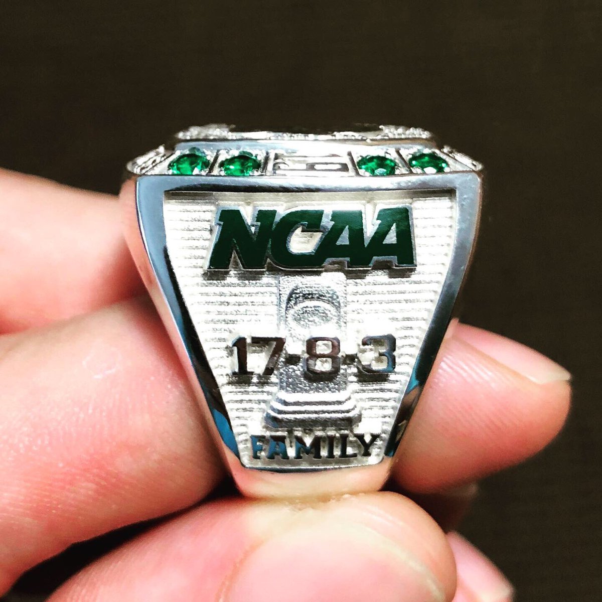 PSUMensHockey1's tweet photo. The boys picked up some personal hardware today! Big thanks to Traditions for designing the most recent ring to commemorate our championship last season. Looking to add another one to the collection in 2020! https://t.co/539Yru9kut