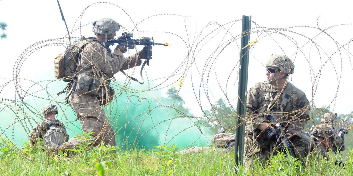 CampShelby1917's tweet photo. #Soldiers from the Florida National Guard's, 53rd Infantry Brigade Combat Team, breach an obstacle and clear the objective during their #XCTC at #CampShelby. (U.S. Army National Guard photos by Sgt. Michael Needham) https://t.co/F5UBAFdPb4
