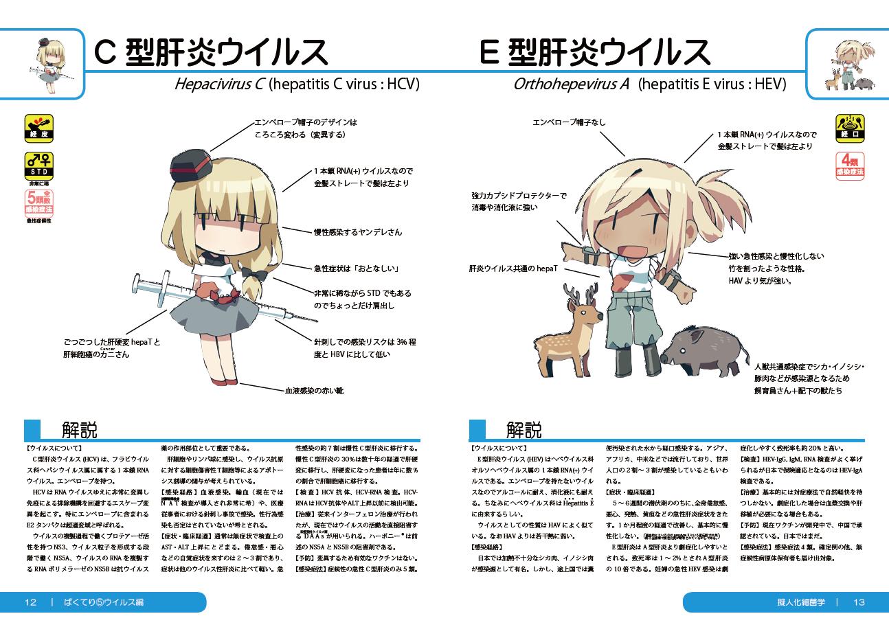 みなかみ きょう 小並感製造機 新刊告知 ばくてり ウイルス編が出ます おなじみ外側 Sotogawamax先生のキャラデザを 今回は姫川たけお Hime Takeo先生がイラスト化 ウイルス編もできるかぎり医学的に面白い擬人化を目指し頑張りました Hpv Hsv Vzv