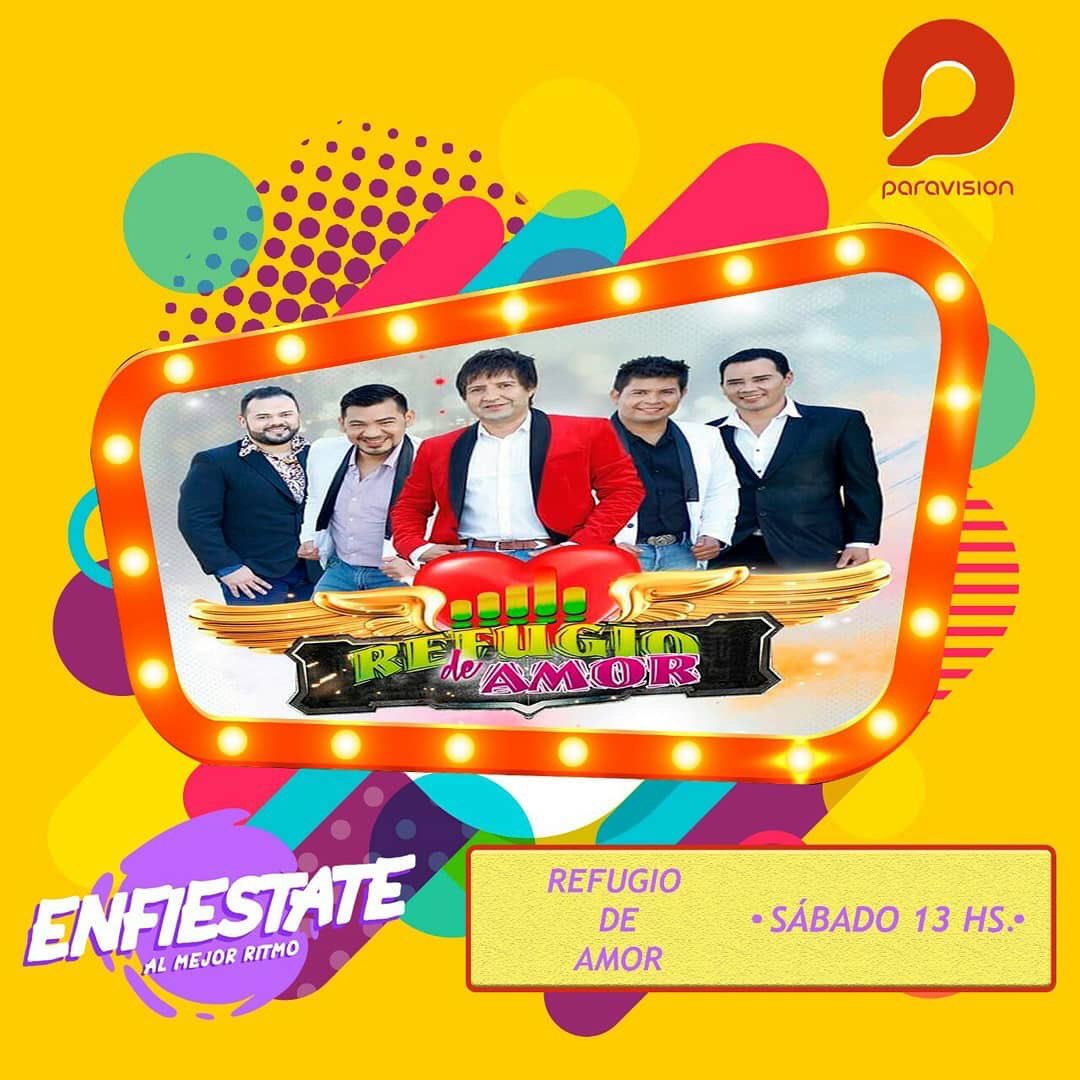 Enfiestatepy's tweet photo. 💥 Sábado cargado ☝🎉

Al mejor ritmo con estos grupos musicales EN VIVO ♫😗

✅ 13:00HS 
✅ Canal 5 - Paravisión 
✅ Cita asegurada 
✅Diversión + Diversión + Diversión
✅Imposible perderse 👌😏
#Enfiestate🎉 https://t.co/9670KDugB5