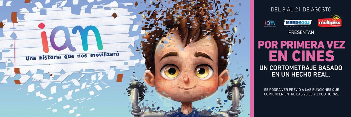 MultiplexCines's tweet photo. Estamos orgullosos de acompañar a #FundacionIan y a @MundolocoCGI, la productora de @juancampanella presentando por 1era vez en cines el corto “Ian, Una Historia Que Nos Movilizará", que trata sobre la #inclusión. https://t.co/lgb8r5dAqX
