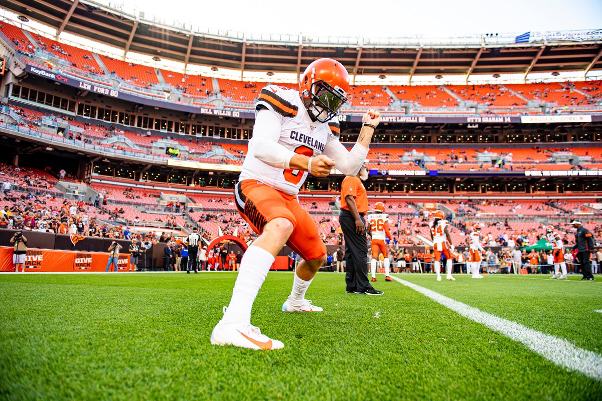 Browns's tweet photo. 5-for-6
77 yards
1 TD

@bakermayfield calls it a night 👍 https://t.co/M7DmOByXXu