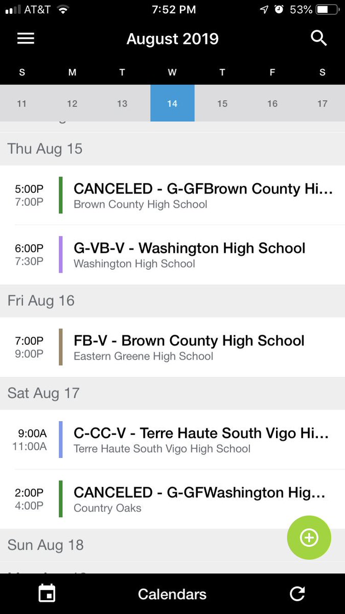 EG_Athletics's tweet photo. Thunderbird Nation: Set up your EventLink account today...next weekโs sched would look like this on your phone! @TheEventlink #eventlink https://t.co/zG6jevo0xe