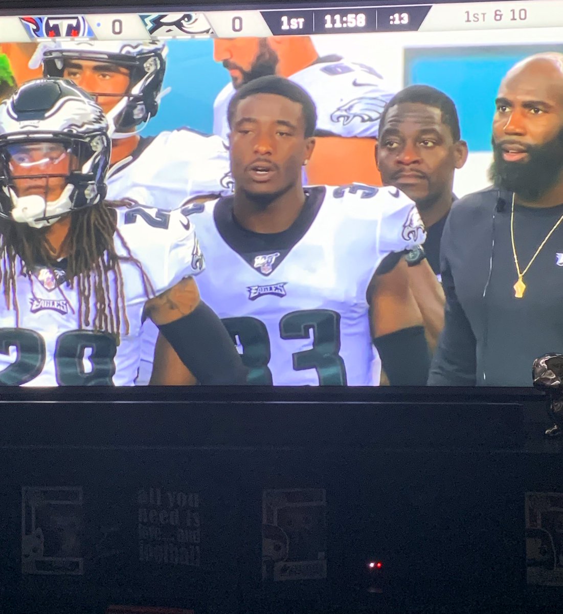 CoachMikeWeick's tweet photo. We’ve got a @CoachCless sighting on the Eagles sideline! Princeton Football grad @RossTuckerNFL on the broadcast #PrincetonInTheNFL #MakeHi2t0ry https://t.co/wLjLRRHVnQ