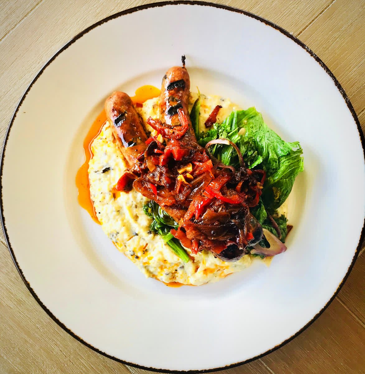 fabioviviani's tweet photo. Coming soon to @BarCicchetti is this DELICIOUS Grilled Lamb Sausage with Truffle Polenta, Mustard Greens, and Sofrito !! 😎🔥

🔜 Our Grand Opening is coming to OKC in early September...Stay Tuned!!

#BarCicchetti #OKCFoodies #ComingSoon https://t.co/V5oX6SIXgt