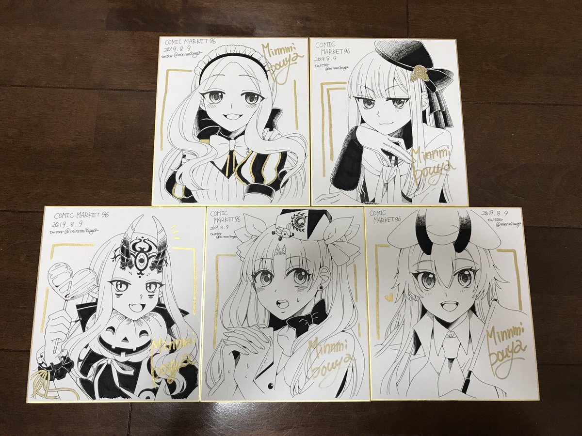 ひぃえー寝坊してどうなるかと思ったけど、設営終わりましたー色紙5枚ほど描きました!1日目西め20a「おみきどっくり堂よろしくお願いいたします。
#C96 