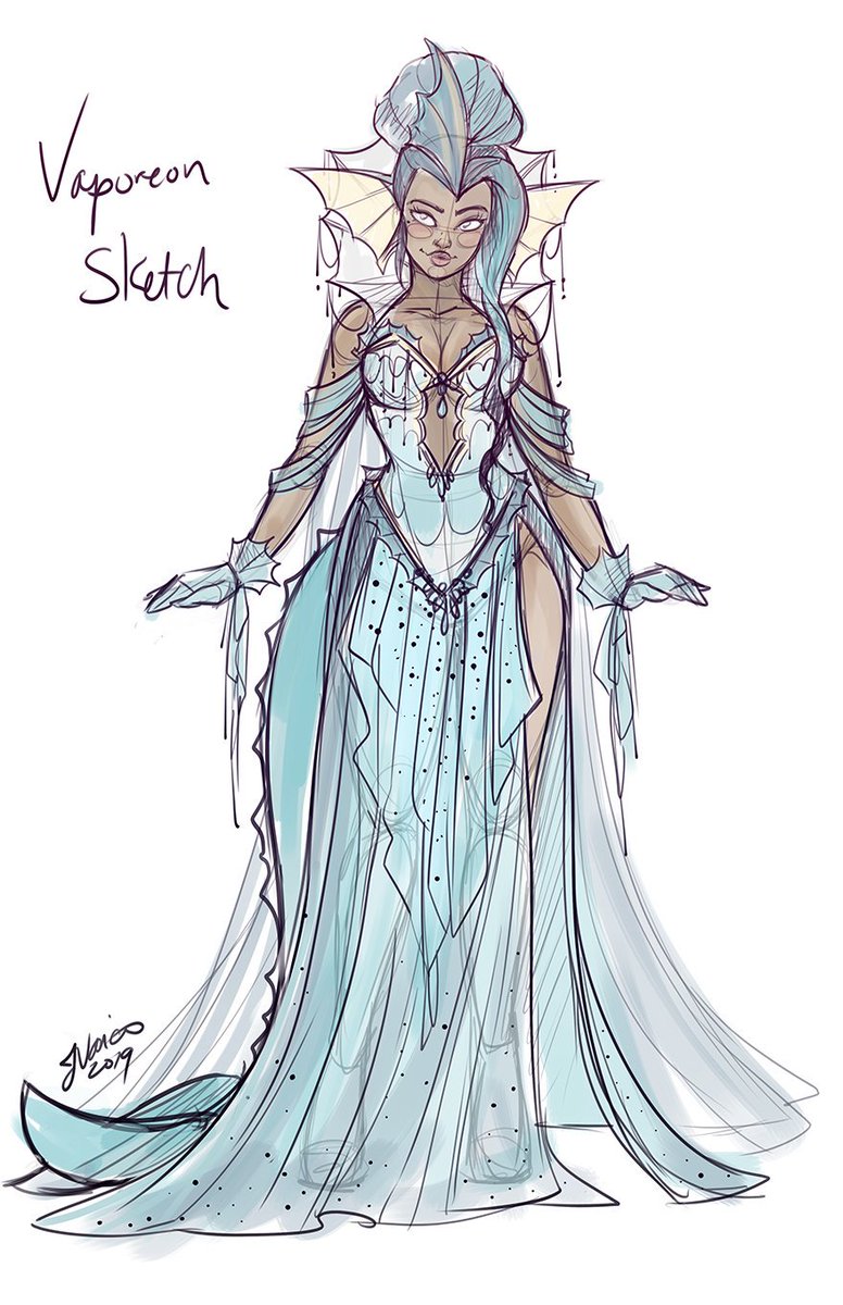 NoFlutter's tweet image. working on the last Eeveelution Gijinka, Vaporeon! Going to try out Mixer again &amp;lt;3
mixer.com/17540204