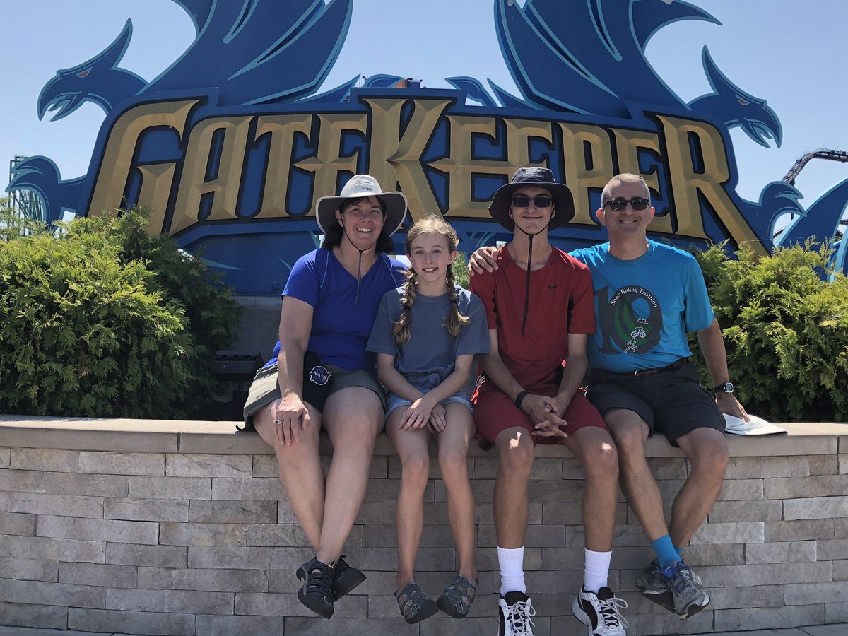 LIBMrsCorej's tweet photo. A1 - I enjoyed spending 8 days at Girl Scout camp with both my kids teaching archery, a surprise trip for the kids to Orlando and Universal, watching my son get his learners permit, and taking the kids to Cedar Point for their first time. #LibertyChat https://t.co/ZmM2iPKpCR