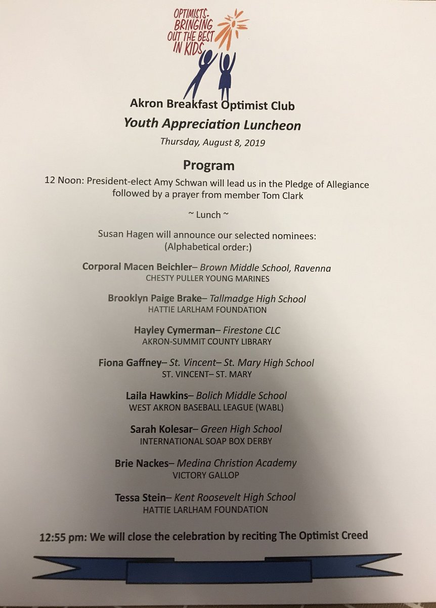 the_WABL's tweet photo. Our very own, Laila Hawkins (Junior League), being honored at today's Youth Appreciation Luncheon, hosted by the Akron Breakfast Optimist Club.
Congrats Laila!!! ๐๐๐
#WABL #HeyAkron #Community #AkronBreakfastOptimistClub #Softball #ThisIsAkron https://t.co/JjVZeAoabe