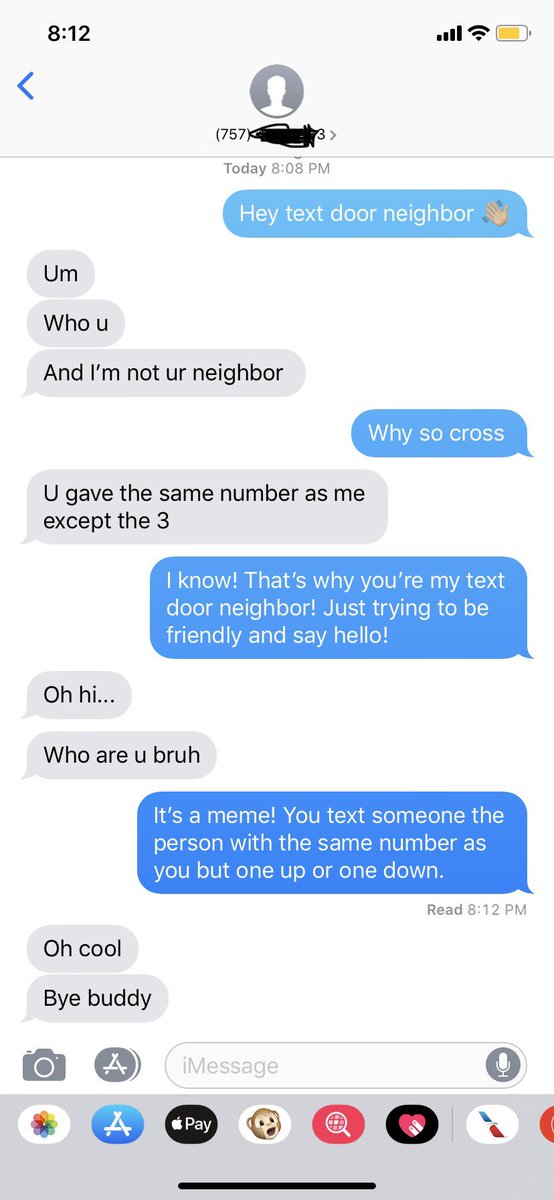 devinbub's tweet photo. My #TextDoorNeighbor wasn’t nice 😭 she called me and yelled at me and then texted me “who are u” I was so flustered responding lol https://t.co/tZ0Dc0j8B2