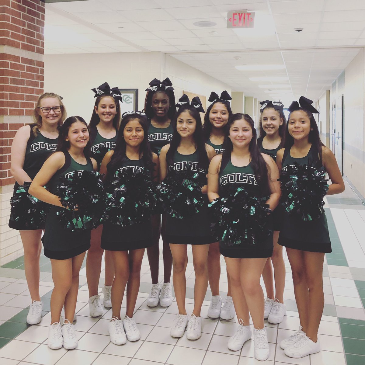 Colt Camp 2019! CJH cheerleaders were all smiles welcoming all our new students! <a href="/CardiffColts/">Cardiff Junior High</a> <a href="/katyisd/">Katy ISD</a> <a href="/VarsitySpirit/">Varsity Spirit</a>