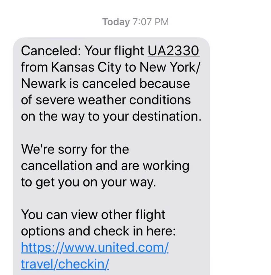 EdAustin's tweet image. So united Airlines canceled my Friday 6:30am flight on Thursday nights at 7pm due to bad weather! WTF!

Nothing noteworthy in the forecast for MCI or EWR around my flight times.

The joys of modern airline travel. #unitedAIRLINES