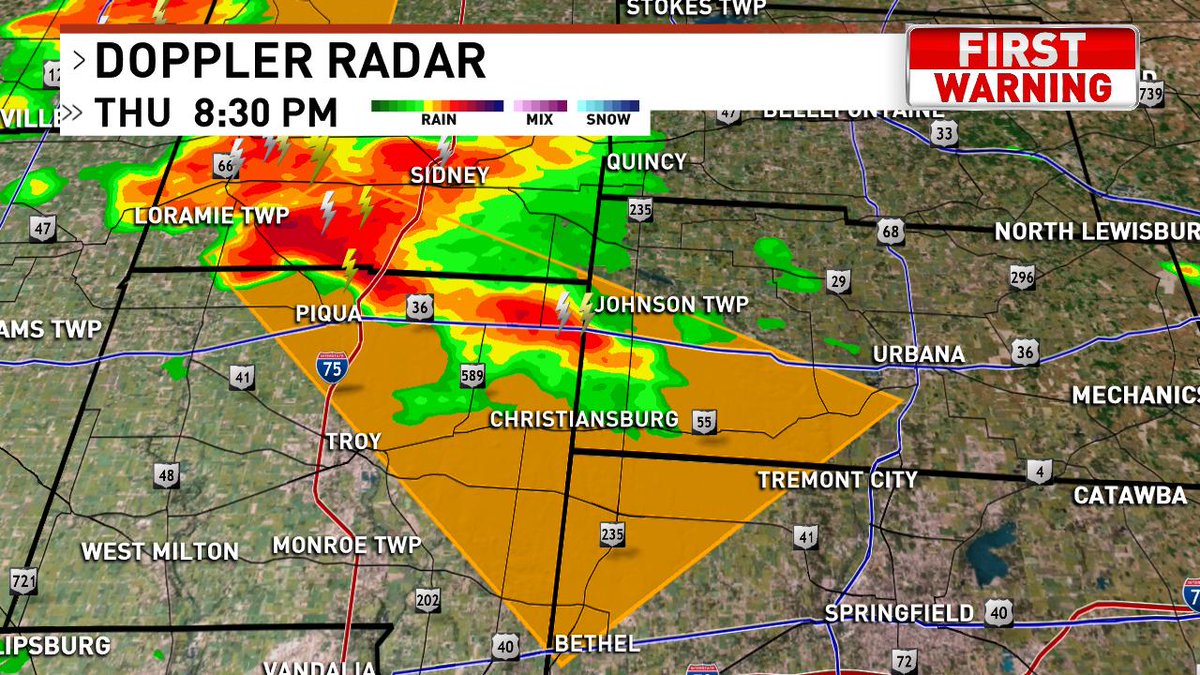 New Severe Thunderstorm Warning for Shelby, Miami, Champaign, and Clark Counties until 9:15.