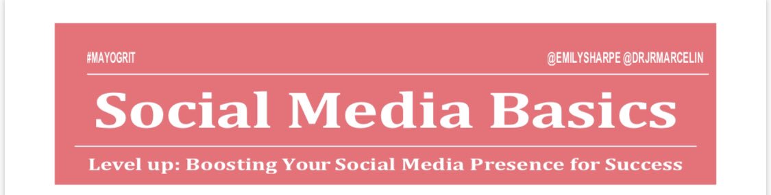 DrJRMarcelin's tweet photo. So @emilysharpe and I just finished up our social media workshop handouts for the #MayoGRIT conference and we are pumped! 

Whether you are just getting started, or want to take it to the next level, there’s 🔥🔥🔥 for you at our workshop! https://t.co/GxRfSLot0A