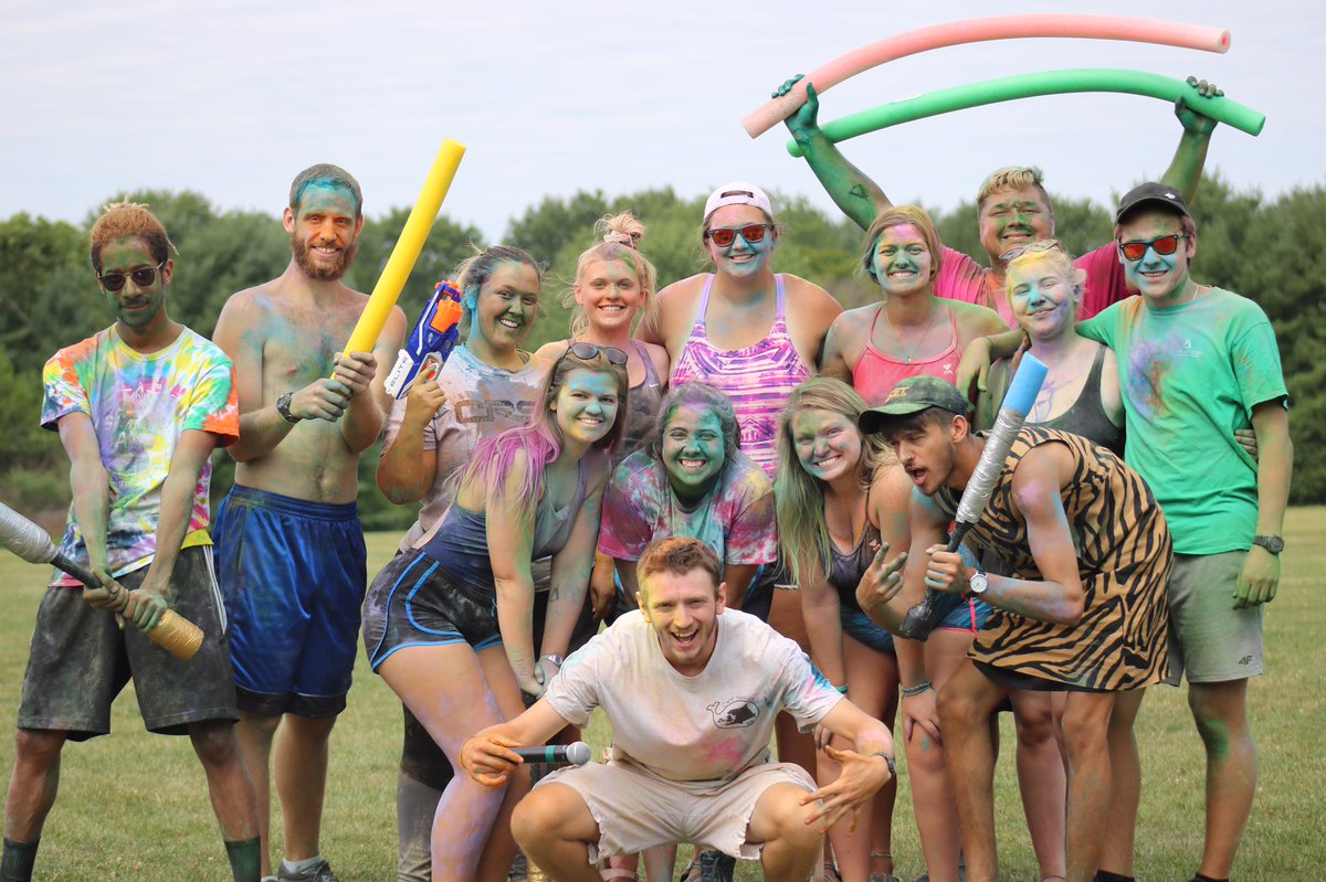 camptanager's tweet photo. Last full day of camp has us going all out! Check out a staff photo of our color war version of “The Zombie Game!” https://t.co/3LYcYpPsDT