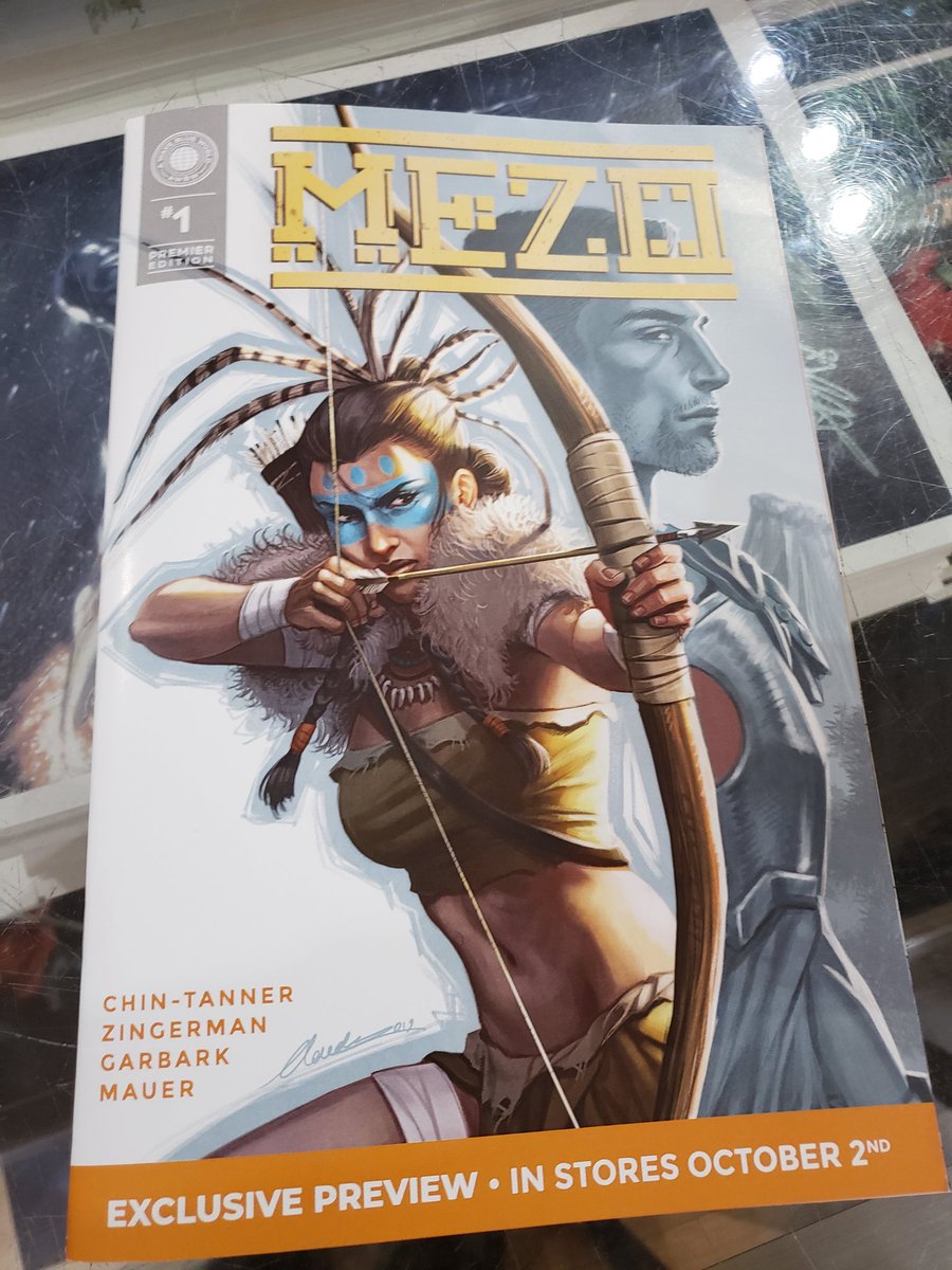 Mrbulletproof1's tweet photo. Great editor extraordinaire of @AWaveBlueWorld @JosephPIllidge came by the gallery 2 personally deliver a preview copy of their new book #Mezo #1 &amp; #DeadLegends #1! I was so impressed w/ Mezo, that we r seriously thinking about an exclusive cover. Hmm... Both comes out this Oct. https://t.co/WrgqzNWFMh