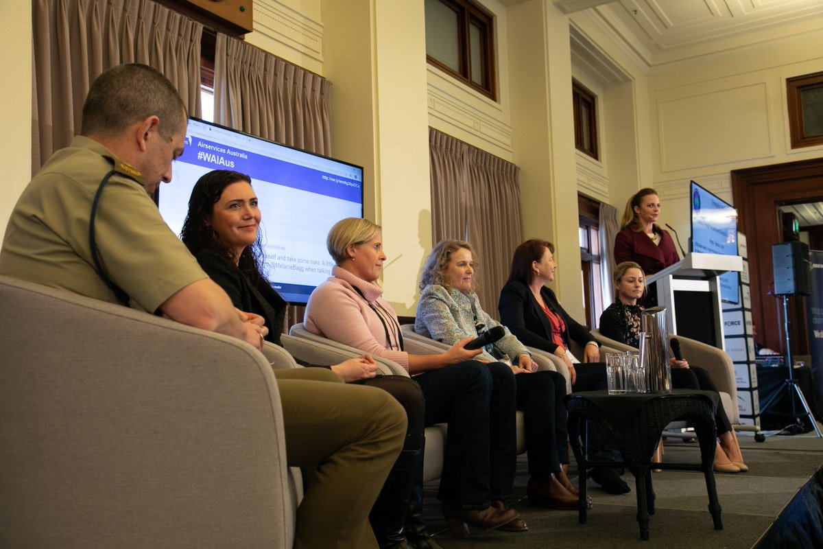 AirservicesNews's tweet photo. #WAIAus opened with the first panel focusing on the topic "Leading through Innovation and Disruptive Technology". Interesting and engaging discussion were had! Some photos 📸from the morning session below. Photos by Geoff Comfort Photography #aviation #STEM #avgeek https://t.co/fVGlpNP5yd