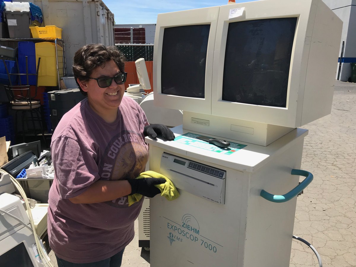 HireAbleOrg's tweet photo. Check out this #DisabilityWin: After completing @ProjectSEARCHHQ, Jennifer was eager to find #employment, and Surplus Service made that possible. They needed a warehouse assistant to support their #recycling services by processing electronic donations. ♻️🖥️ https://t.co/gO2oQ8i6cx