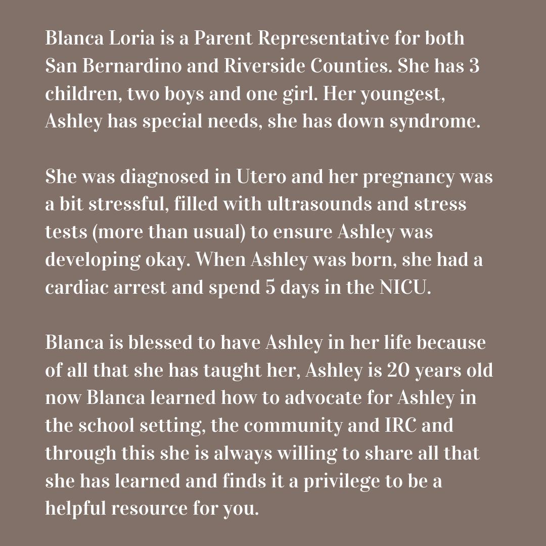 EarlyStartFRN's tweet photo. Blanca Loria is a ESFRN Parent Representative for both San Bernardino & Riverside Counties. She can be contacted by the @earlystartfrn at (800) 974-5553.😊 SWIPE RIGHT FOR HER BIO. #ParentToParentSupport #earlystartfamilyresourcenetwork #EarlyStartProgram #Family #ESFRN https://t.co/oCSCqfMwcd