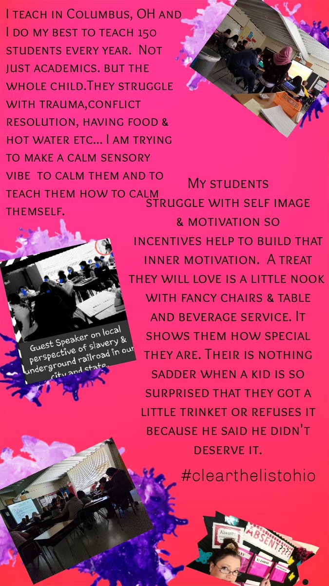 HistoryCrossing's tweet photo. #clearthelistohio  
#kristenanniebell
#featureteacherfriday
#oprah
#johnlegend
#melissamccarthy
#sofiavergara
#candacecbure
#ryanseacrest
#theellenshow
#kevinhart4real
💜💜💜💜please help clear my teacher wish list.💕💕💕💕💕
https://t.co/z9ftho0sMz https://t.co/2c3YqSUahx