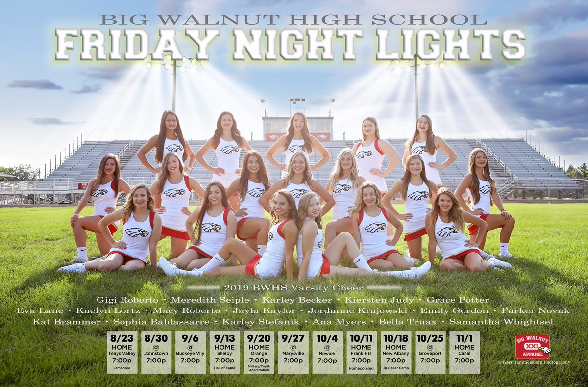 BigWalnutCheer's tweet photo. Eagle cheerleaders are ready for Friday nights under the lights🦅📣🏈 Are you?! #eaglenation #prideofsunbury @BigWalnut1 @BigWalnutEagles @sheltonOSU1 @AndyJados @BWLSD https://t.co/iD01iSgV8l